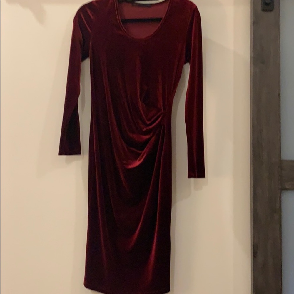 Fraiche long sleeve red dress